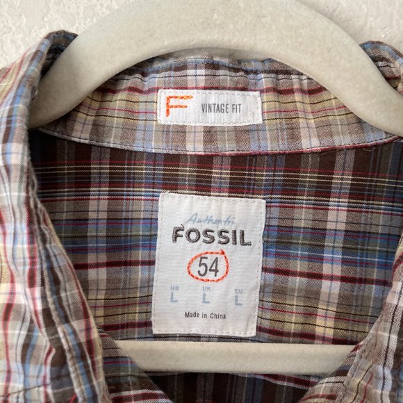 Fossil Plaid Pearl Snap Rodeo Western Cotton Vintage Fit Shirt - Picture 3 of 12